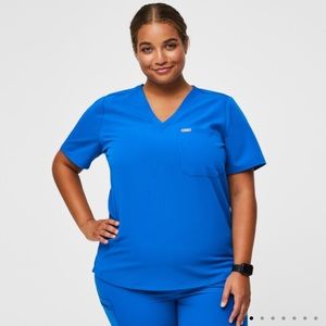 NWT Figs Women's Royal Blue Catarina One-Pocket Scrub Top